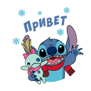 Стикер Стич и Новый год #1 ВКонтакте