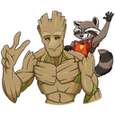 Стикер Ракета и Грут #1 ВКонтакте