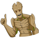 Стикер Ракета и Грут #16 ВКонтакте