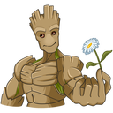 Стикер Ракета и Грут #23 ВКонтакте