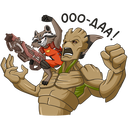 Стикер Ракета и Грут #25 ВКонтакте