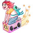 Стикер Тусагёрл #7 ВКонтакте