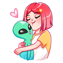 Стикер Тусагёрл #33 ВКонтакте