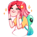 Стикер Тусагёрл #43 ВКонтакте