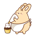 Стикер Кролик Супчик #28 ВКонтакте