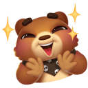 Стикер Мишка Мотя #12 ВКонтакте