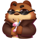 Стикер Мишка Мотя #48 ВКонтакте