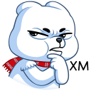 Стикер Миша Белый #19 ВКонтакте