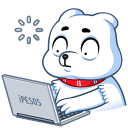 Стикер Миша Белый #27 ВКонтакте