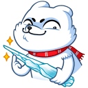 Стикер Миша Белый #31 ВКонтакте