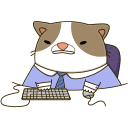 Стикер Офисный кот #10 ВКонтакте