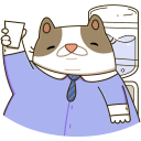 Стикер Офисный кот #21 ВКонтакте