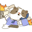 Стикер Офисный кот #37 ВКонтакте