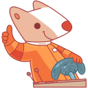 Стикер Белка и Стрелка #36 ВКонтакте