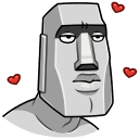 Стикер Моаи Стоун #47 ВКонтакте