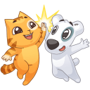 Стикер Персик и Спотти любят OREO #2 ВКонтакте