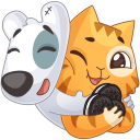 Стикер Персик и Спотти любят OREO #13 ВКонтакте