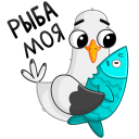 Стикер Чайка Сэм #13 ВКонтакте