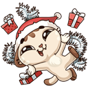 Стикер Зимний Котик #2 ВКонтакте