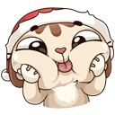 Стикер Зимний Котик #5 ВКонтакте