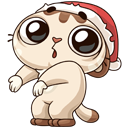 Стикер Зимний Котик #20 ВКонтакте