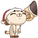 Стикер Зимний Котик #22 ВКонтакте