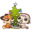 Стикер Зимний Котик #24 ВКонтакте