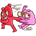 Стикер Сердце и Мозг #11 ВКонтакте