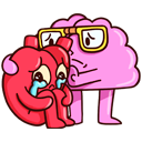 Стикер Сердце и Мозг #12 ВКонтакте