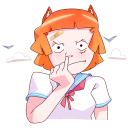 Стикер Айко-тян #7 ВКонтакте