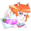 Стикер Айко-тян #13 ВКонтакте