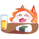 Стикер Айко-тян #14 ВКонтакте