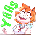 Стикер Айко-тян #17 ВКонтакте