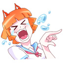 Стикер Айко-тян #20 ВКонтакте