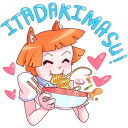 Стикер Айко-тян #30 ВКонтакте