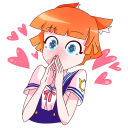 Стикер Айко-тян #32 ВКонтакте