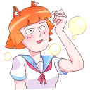 Стикер Айко-тян #38 ВКонтакте