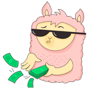 Стикер Лама Молли #15 ВКонтакте