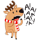 Стикер Новогодний олень #3 ВКонтакте