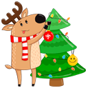 Стикер Новогодний олень #21 ВКонтакте