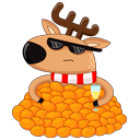 Стикер Новогодний олень #24 ВКонтакте
