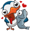 Стикер Пингвин Изи #2 ВКонтакте