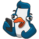 Стикер Пингвин Изи #25 ВКонтакте