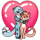 Стикер Кошачьи нежности #1 ВКонтакте