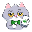 Стикер СберКот и Куся #21 ВКонтакте